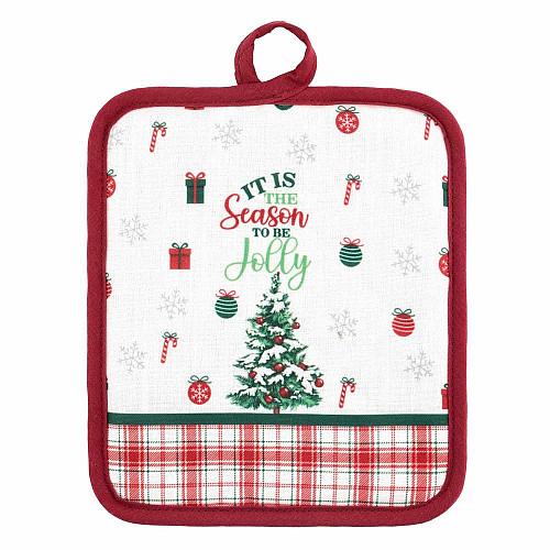 Подарунковий набір для кухні ARDESTO Christmas Tree, 3шт, 100% бавовна (рушничок), 100% поліестер (прихватки), зелений