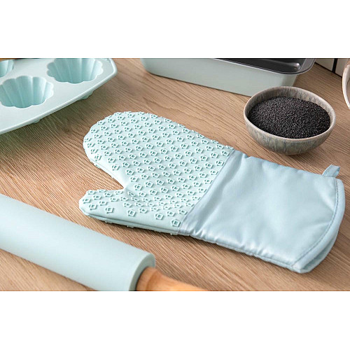 Перчатка-прихватка ARDESTO Tasty Baking, 35х19см, силикон, хлопок, голубой
