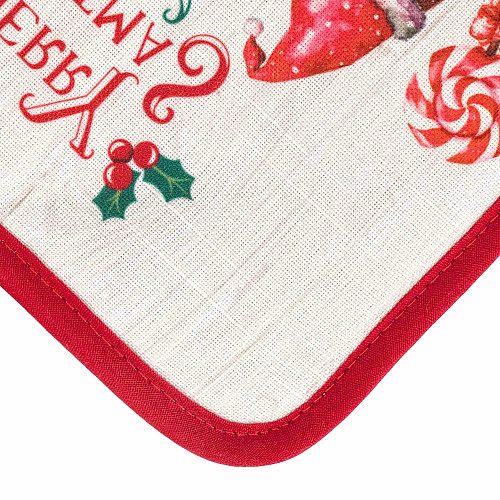 Прихватка ARDESTO Christmas Gingerbread 18х20см, 100% полиэстер (верх), 100% хлопок (низ), красный