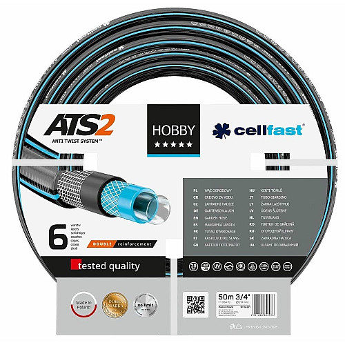 Шланг садовый Cellfast HOBBY ATS 3/4' 50м 6 слоев до 30бар -20…+60°C