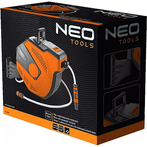 Катушка со шлангом Neo Tools автоматическая 20м+2м шланга 1/2