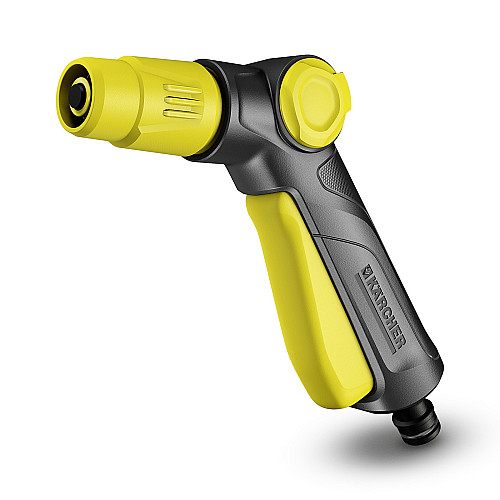 Ороситель ручной Karcher, пистолетный, регулировка напора воды, регулировка формы струи воды, блокировка кнопки полива.
