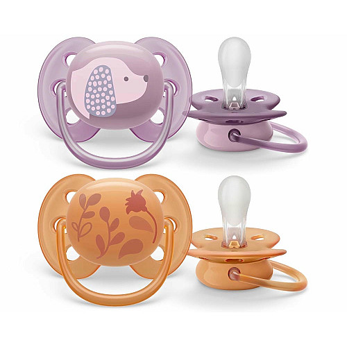 Пустушка  Avent  Ultra Soft, 6-18 міс., дизайн для дівчат, 2 шт.