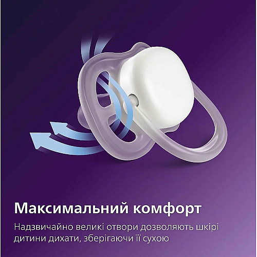 Пустушка  Avent Ultra Air, 6-18 міс., 2 шт, нейтральний дизайн.