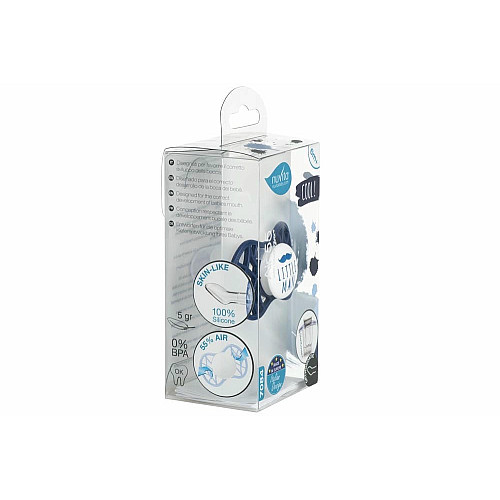 Пустышка Nuvita Air55 Cool 6мес+, ортодонтическая, с колпачком, LITTLE MAN темно-синий