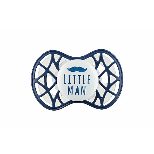 Пустышка Nuvita Air55 Cool 6мес+, ортодонтическая, с колпачком, LITTLE MAN темно-синий