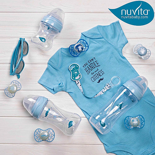 Пустышка Nuvita Air55 Explorer 6мес+, ортодонтическая, 2шт, светится в темноте, собачка/лис
