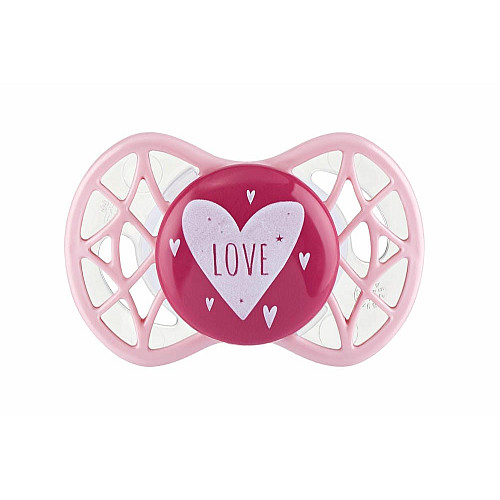 Пустушка Nuvita Air55 Cool 0міс+, симетрична, з ковпачком, LOVE рожевий