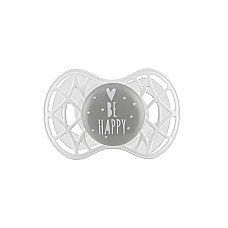 Пустушка Nuvita Air55 Cool 6міс+, ортодонтична, з ковпачком, BE HAPPY сірий