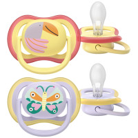 Пустушка  Avent  Ultra Air, 0-6 міс., 2 шт, дизайн для дівчат.