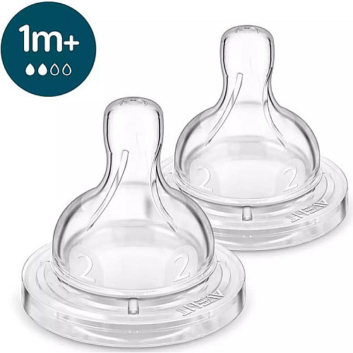 Соска Avent Anti-Colic 1міс+, силіконова, повільний потік, 2шт