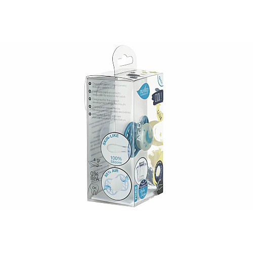 Пустышка Nuvita Air55 Cool 0мес+, симметричная, с колпачком, светящаяся во тьме, луна бирюзовая