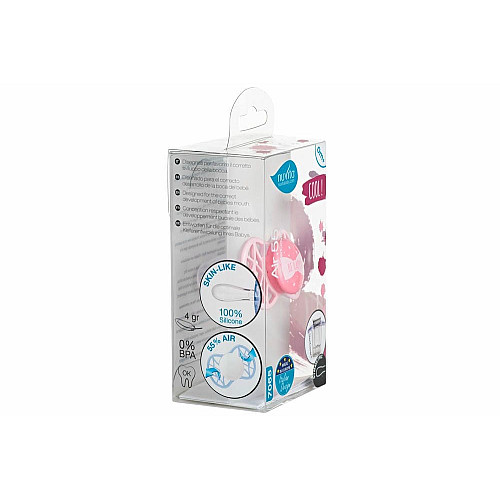 Пустышка Nuvita Air55 Cool 0мес+, симметричная, с колпачком, BE HAPPY розовый кварц