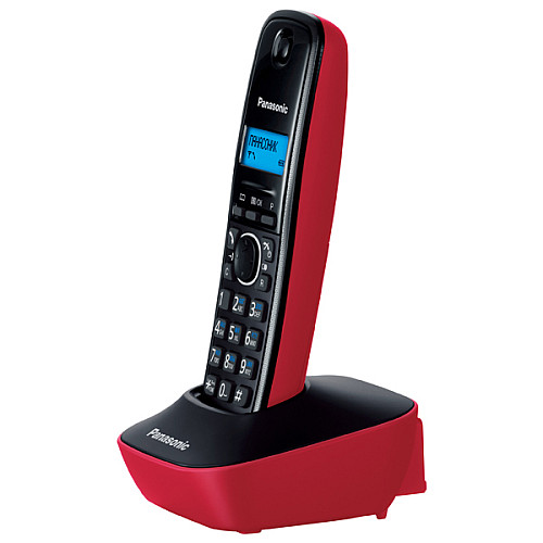 Радіотелефон DECT Panasonic KX-TG1611UAR, чорно-червоний