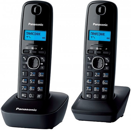 Радіотелефон DECT Panasonic KX-TG1612UAH, чорно-сірий