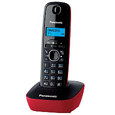 Радіотелефон DECT Panasonic KX-TG1611UAR, чорно-червоний