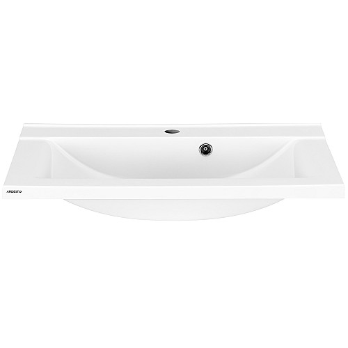 Раковина, умивальник ARDESTO Emma, штучний камінь, прямокут., з отвором для змішувача, з отвором для переливу, 700х447х140мм, накладний, білий