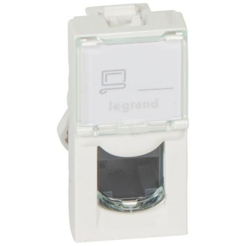 Розетка Legrand Mosaic, CAT 5e, RJ45, UTP, інформаційна, 1 модуль, білий