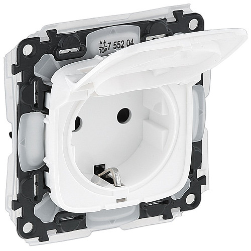 Розетка 2К+З зі шторками Legrand Valena ALLURE, IP44, білий,