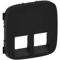 Лицевая панель двойной розетки RJ11/RJ45 Legrand Valena ALLURE, IN*MATIC, антрацит