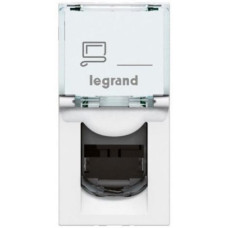Розетка Legrand Mosaic, CAT 5e, RJ45, UTP, інформаційна, 1 модуль, білий