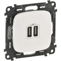 Розетка двойная USB для зарядки Legrand Valena ALLURE, белый