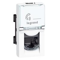 Розетка Legrand Mosaic, CAT 5e, RJ45, FTP, информационная, 1 модуль, белый