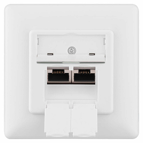 Настінна розетка 2E CАТ 6 FTP, 2xRJ45, 8P8C, для прихованої проводки