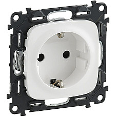 Розетка Schuko з шторками Legrand Valena ALLURE, 16А, 250V, гвинтові клеми, білий