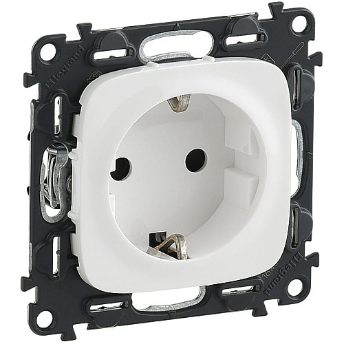 Розетка Schuko со шторками Legrand Valena ALLURE, 16А, 250V, винтовые клеммы, белый
