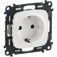 Розетка Schuko Legrand Valena ALLURE, 16А, 250V, автоматические клеммы, белый