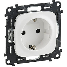 Розетка Schuko Legrand Valena ALLURE, 16А, 250V, автоматичні клеми, білий