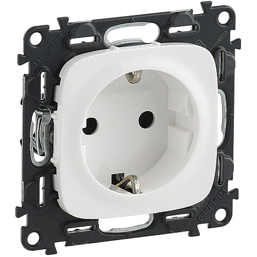 Розетка Schuko Legrand Valena ALLURE, 16А, 250V, автоматические клеммы, белый