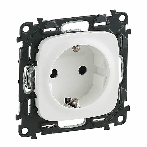 Розетка Schuko со шторками Legrand Valena ALLURE, 16А, 250V, винтовые клеммы, белый
