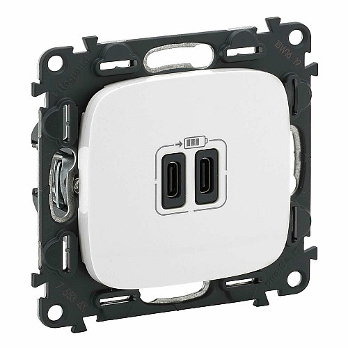 Розетка USB-С+USB-С Legrand Valena ALLURE, 3А, 5V, білий
