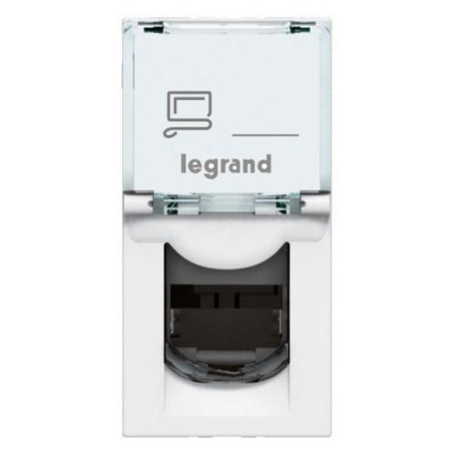 Розетка Legrand Mosaic, CAT 5e, RJ45, UTP, інформаційна, 1 модуль, білий