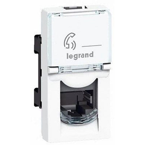 Розетка Legrand Mosaic, CAT 5e, RJ45, FTP, інформаційна, 1 модуль, білий