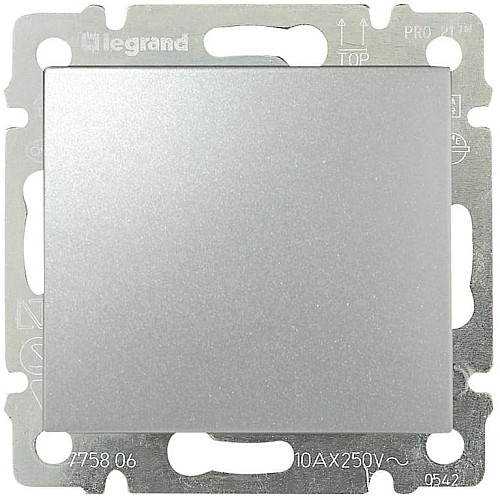 Вимикач Legrand Valena Classic, 10AX, 250V, автоматичні клеми, алюміній