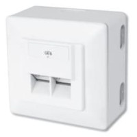 Настенная розетка DIGITUS САТ 6 STP 2xRJ45, 8P8C, для наружной проводки