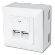 Настінна розетка DIGITUS САТ 6 STP 2xRJ45, 8P8C, для зовнішньої проводки