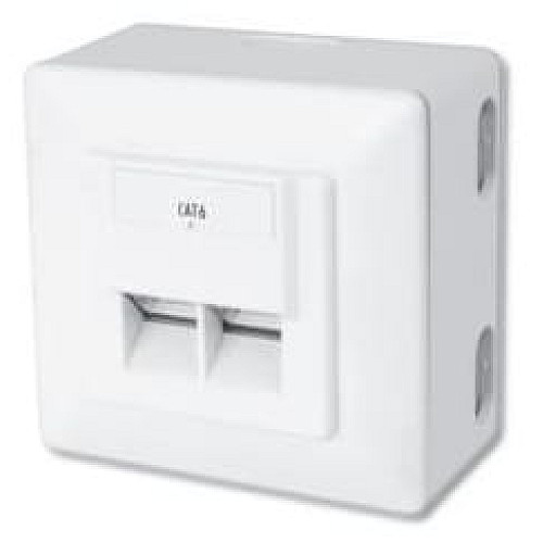 Настенная розетка DIGITUS САТ 6 STP 2xRJ45, 8P8C, для наружной проводки