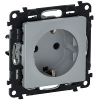 Розетка Schuko Legrand Valena LIFE, 16А, 250V, автоматичні клеми, алюміній