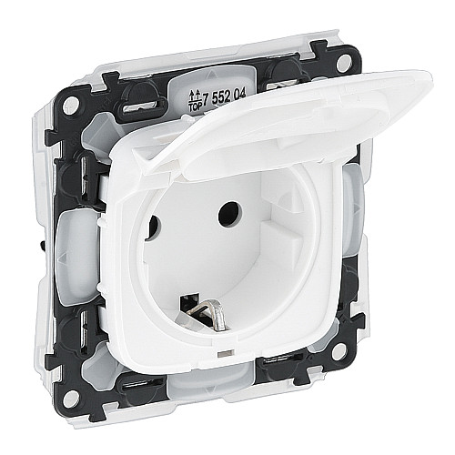 Розетка 2К+З зі шторками Legrand Valena ALLURE, IP44, білий,