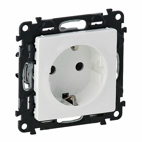 Розетка Schuko Legrand Valena LIFE, 16А, 250V, автоматичні клеми, білий