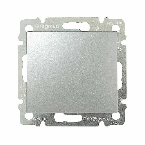 Вимикач Legrand Valena Classic, 10AX, 250V, автоматичні клеми, алюміній