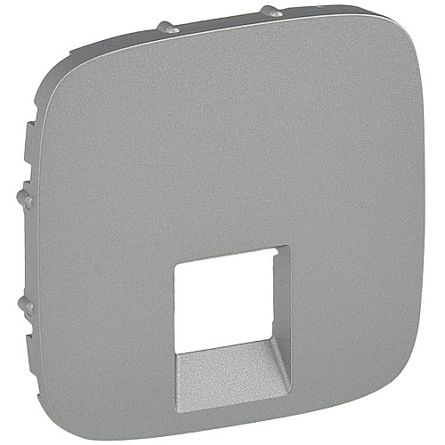 Лицьова панель розетки RJ11/RJ45 Legrand Valena ALLURE, IN*MATIC, алюміній