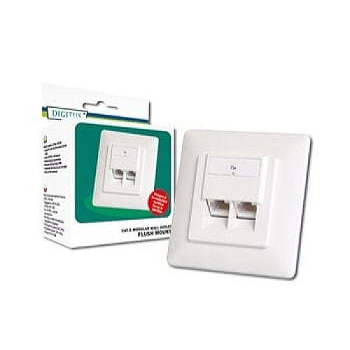Настінна розетка DIGITUS CАТ 5e STP, 2xRJ45, 8P8C, для прихованої проводки