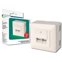 Настінна розетка DIGITUS CАТ 5e STP, 2xRJ45, 8P8C, для зовнішньої проводки