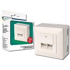Настінна розетка DIGITUS CАТ 5e STP, 2xRJ45, 8P8C, для зовнішньої проводки
