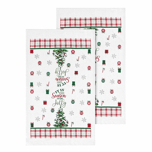 Подарунковий набір рушничків в коробці ARDESTO Christmas Tree 38х63см, 2шт, 100% бавовна, зелений
